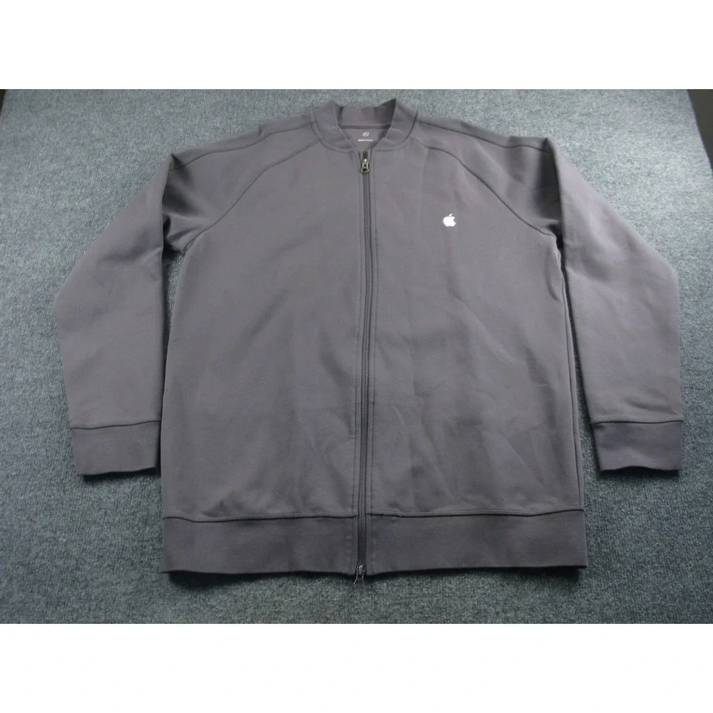 Apple Employee Exclusive Full Zip Bomber Jacket Slate Gray Mens XL Logo 2117